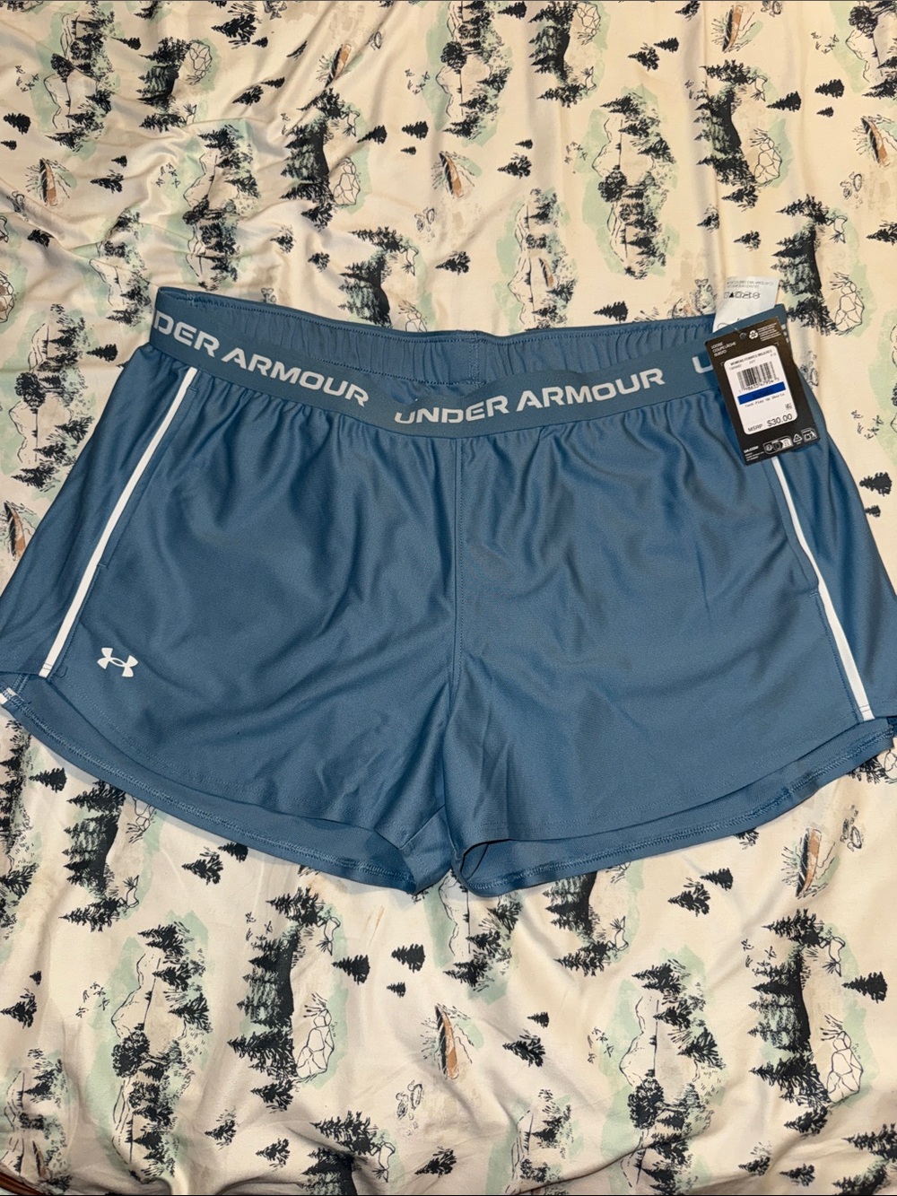 Under Armour Women's Blue Athletic Shorts with White Trim NEW XL or 2XL